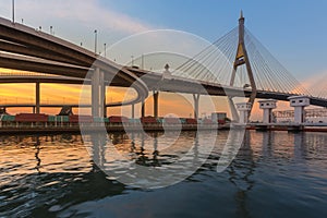 Suspension bridge over watergate