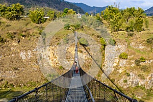 Suspension bridge in Pokhara, Nepal