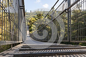 The suspension bridge  in the public Nesher Park suspension bridges in Nesher city in northern Israel