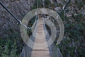 suspension bridge on the route of a thousand bridges