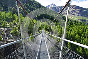 Suspension bridge. Switzerland