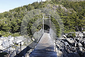 Suspension bridge in Torres del Paine National Park, Patagonia, Chile