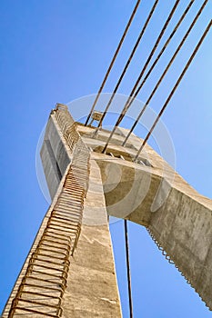 Suspension bridge tower
