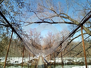 Suspension Bridge in Volga Region, Ulyanovsk region, Russia.