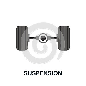 Suspension flat icon. Color simple element from car servise collection. Creative Suspension icon for web design