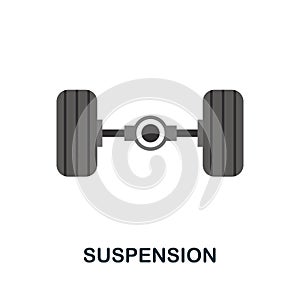 Suspension flat icon. Color simple element from car servise collection. Creative Suspension icon for web design, templates,