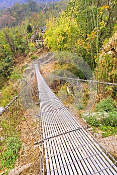 Suspension Footbridge, Annapurna Conservation Area, Nepal