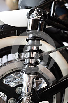 suspension hydraulic damper absorber of motorcycle custombike part detailed