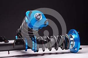 suspension tuning coilovers shock absorbers and springs blue for a sports drift car