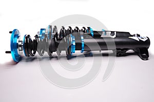 suspension tuning coilovers shock absorbers and springs blue for a sports drift car