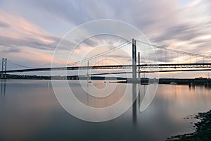 Suspesion road bridges at Dusk