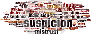 Suspicion word cloud photo