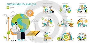 Sustainability and CSR Vector illustration