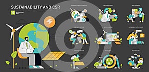 Sustainability and CSR Vector illustration