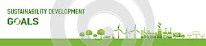 Sustainability development goals and Green Industries Business concept banner