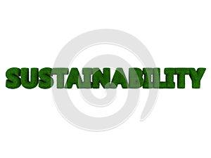 Sustainability Grass Word