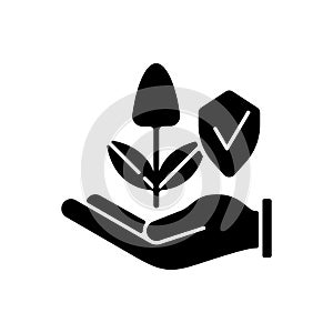 Sustainable agriculture black glyph icon photo