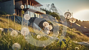 Sustainable Architecture: Dandelions At Sunrise