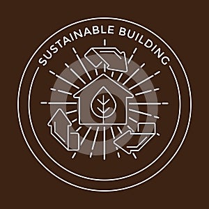 sustainable building label. Vector illustration decorative design