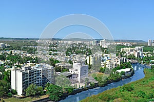 Sustainable city in Mumbai,India with river flowing