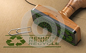 Sustainable Development Concept. Reduce, Re-use and Recycle Principles