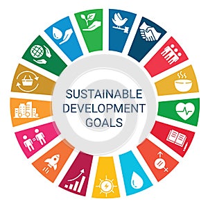 Sustainable Development Goals. Flat style icons