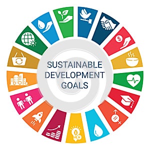 Sustainable Development Goals. Flat style icons