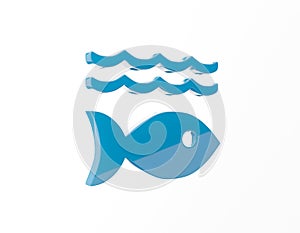Sustainable Development Goals Life Below Water icon. 3D rendering