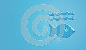 Sustainable Development Goals Life Below Water icon. 3D rendering