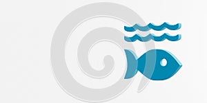 Sustainable Development Goals Life Below Water icon. 3D rendering