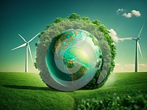 Sustainable development goals of promote clean energy. Renewable energy-based