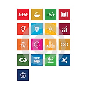 Sustainable Development Goals - the United Nations. SDG. Colorful icons.