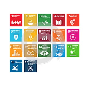 Sustainable Development Goals - the United Nations. SDG. Colorful icons photo