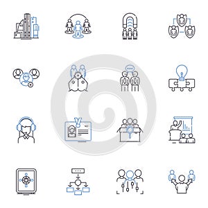 Sustainable Development line icons collection. Renewable, Efficient, Regenerative, Equitable, Balanced, Circular