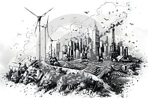 Sustainable Energy. Conceptual Illustration photo