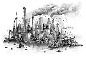Sustainable Energy. Conceptual Illustration photo