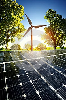 Sustainable Energy Sources: Wind and Solar Power photo