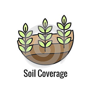 Sustainable Farming Icon Set showing Maximize Soil Coverage and Integrate Livestock-Examples for Regenerative Agriculture Icon photo