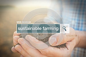 Sustainable farming web search bar glossary term photo