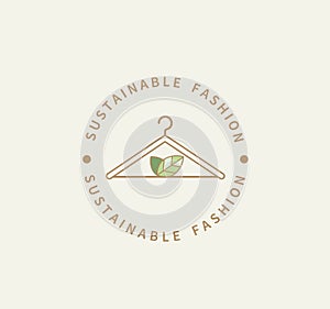 Sustainable fashion logo.Eco friendly production.