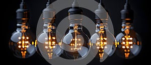 Sustainable Glow: Minimalist LED Bulbs Illuminate Clean Energy Future. Concept Sustainable