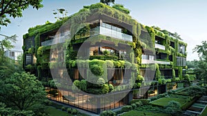 Sustainable Green Building with Climate-Solution Oriented Design, Eco-Friendly Materials, and Green Architecture photo