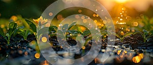 Sustainable Growth: Dawn of Smart Watering. Concept Water Conservation, Smart Irrigation Systems,