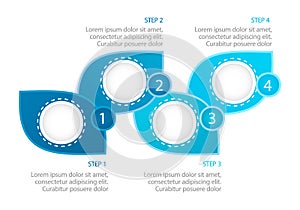 Sustainable industry infographic blue leaf chart design template. Abstract vector infochart with blank copy spaces. Instructional