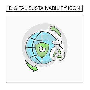 Sustainable lifestyles color icon