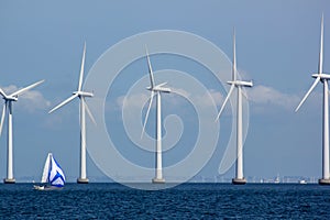 Sustainable Offshore Windfarm with Sailboat