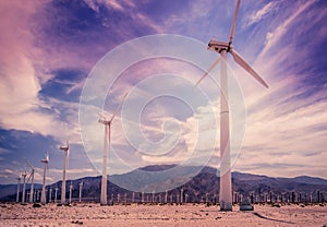 Sustainable power from wind Turbines, Palm Springs