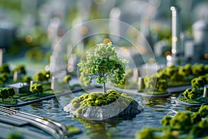 Sustainable and renewable energy concept. Background Generative AI