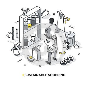 Sustainable Shopping Isometric Scene