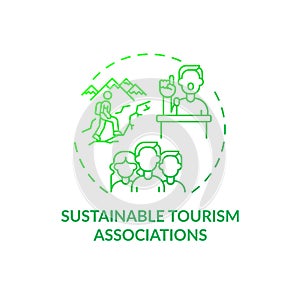 Sustainable tourism associations concept icon